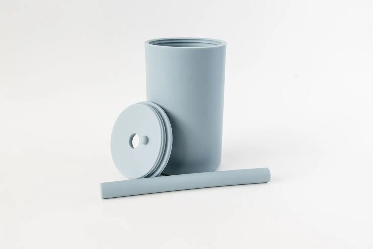 Silicone Straw Cup, Duck Egg Blue