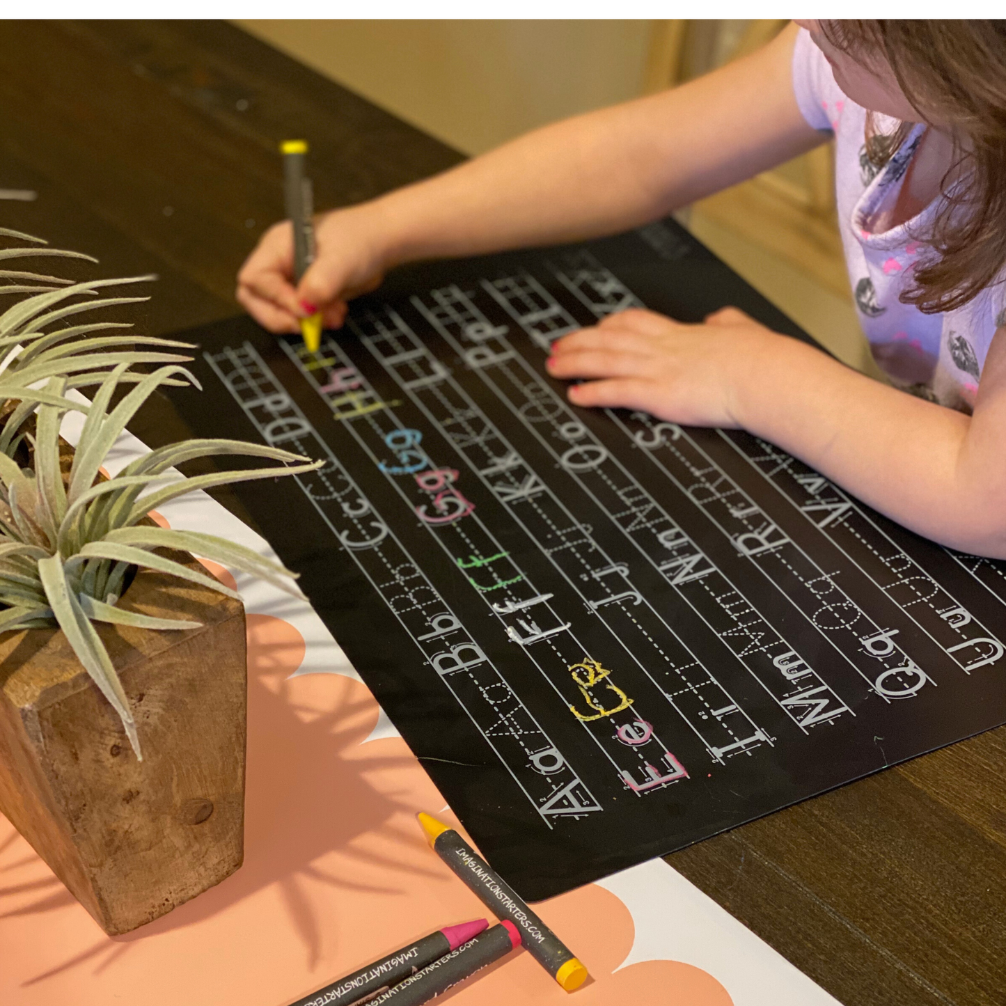 Letters and Numbers Practice Chalkboard Placemat Set