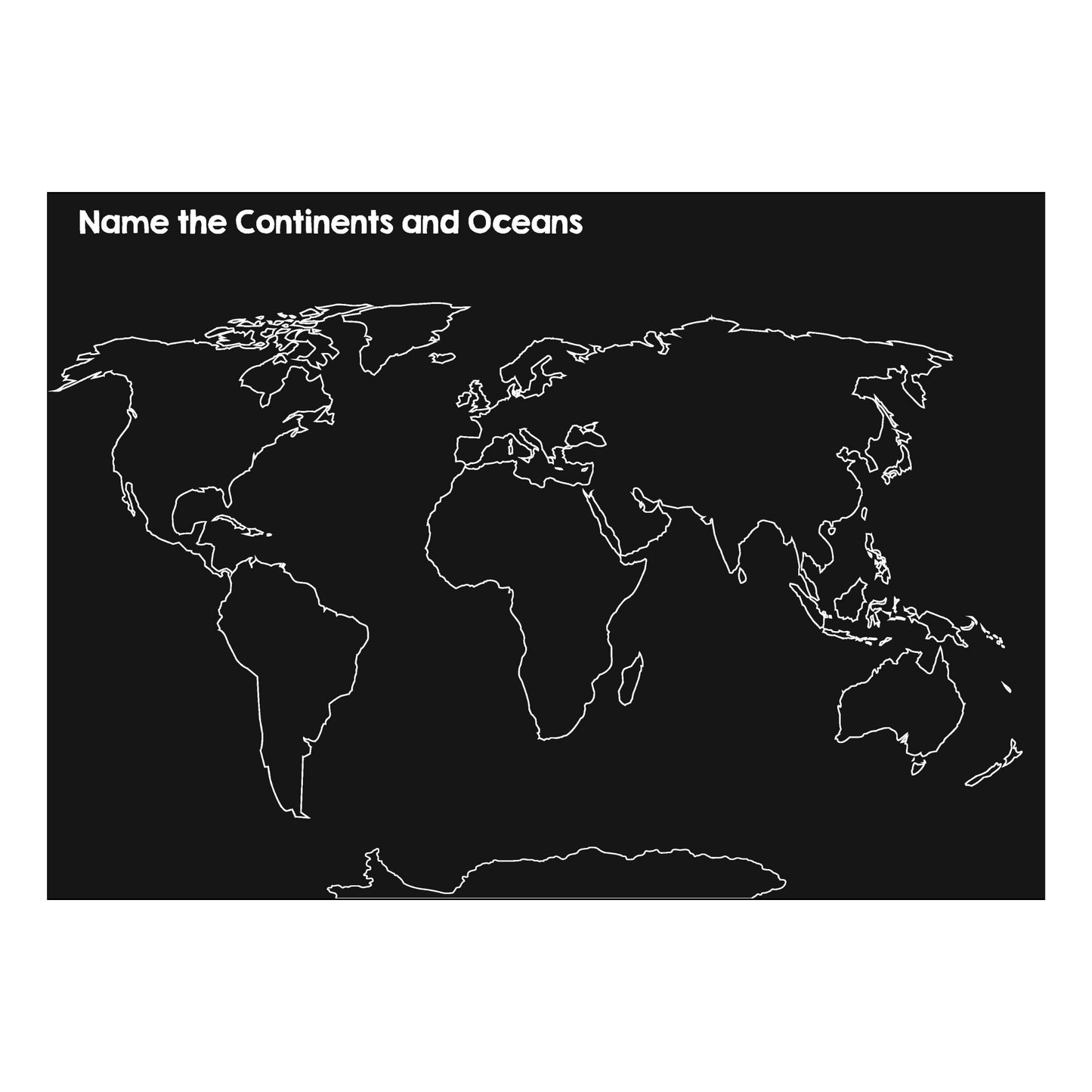 Continents and Oceans and U.S. Map Placemat Set