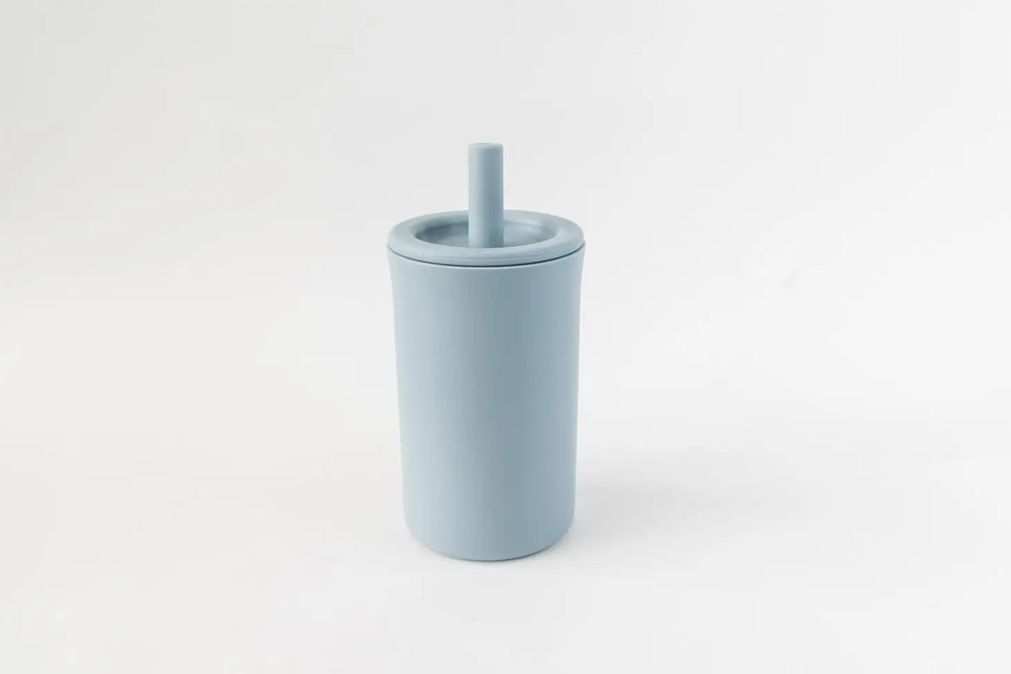 Silicone Straw Cup, Duck Egg Blue