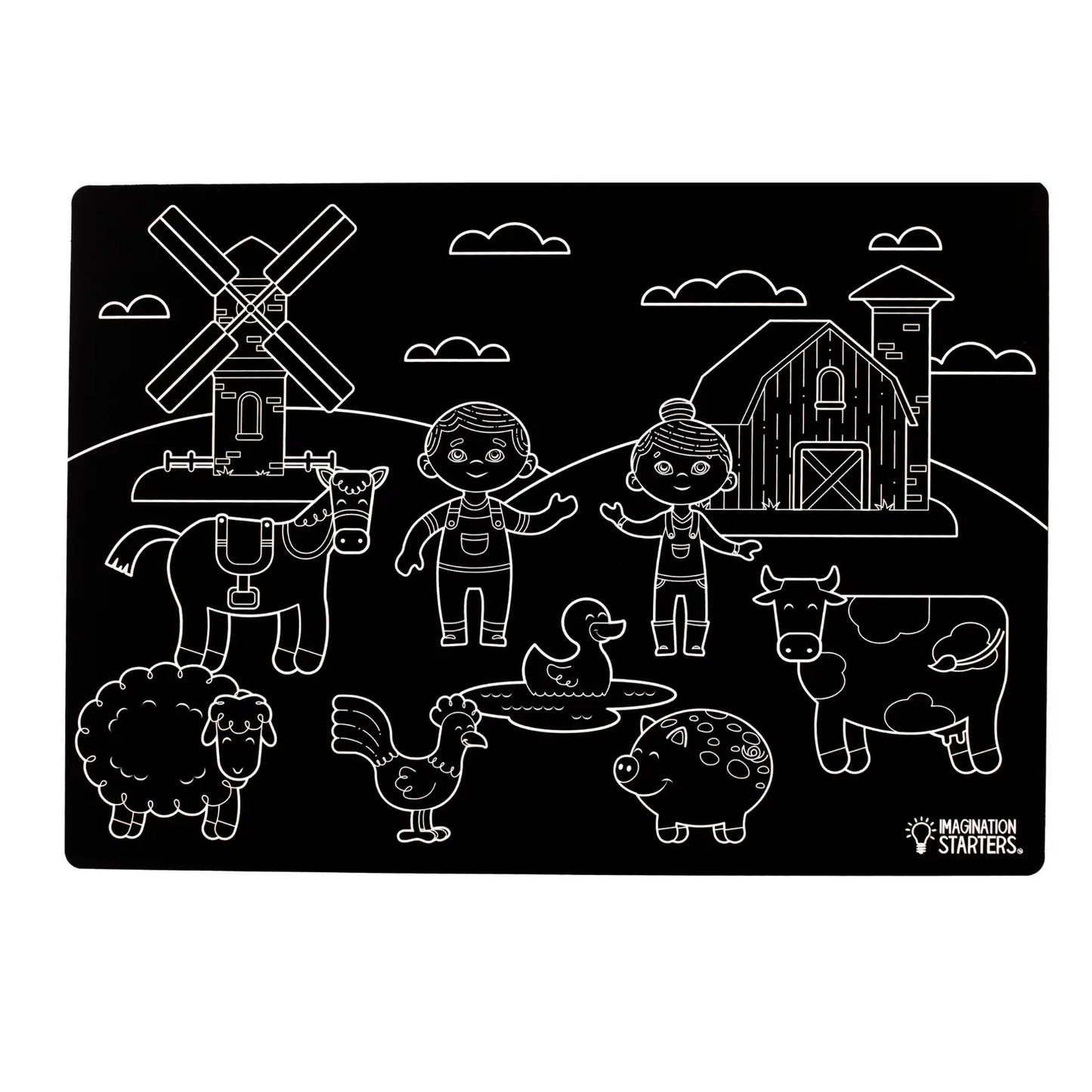 Farm and Jungle Chalkboard Placemat Set