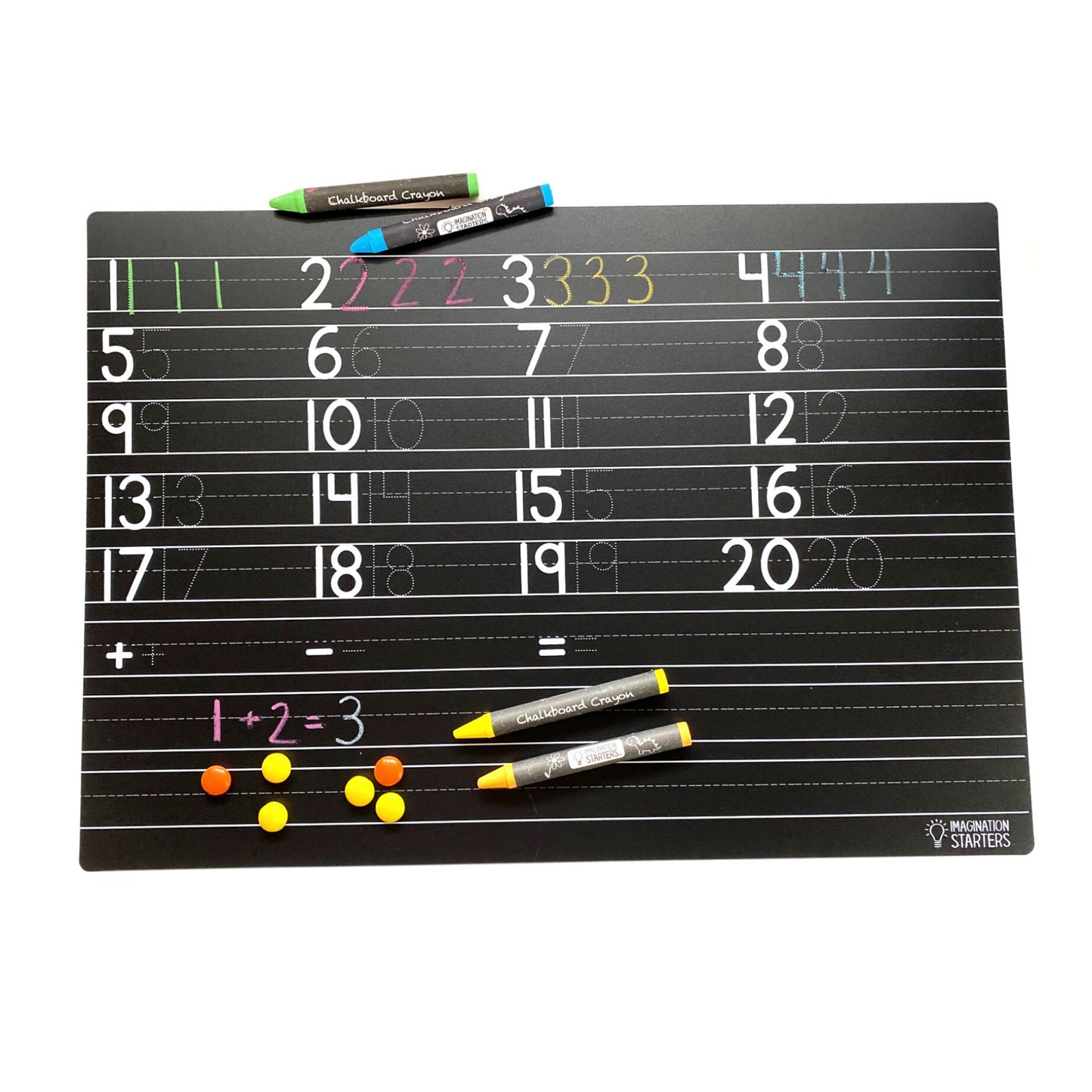 Letters and Numbers Practice Chalkboard Placemat Set